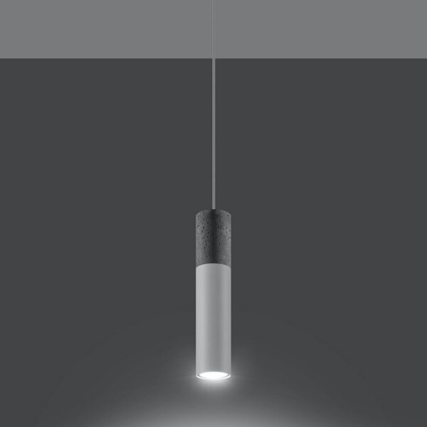 Sollux SL.0647 - Lustr na lanku BORGIO 1xGU10/40W/230V beton/kov bílá