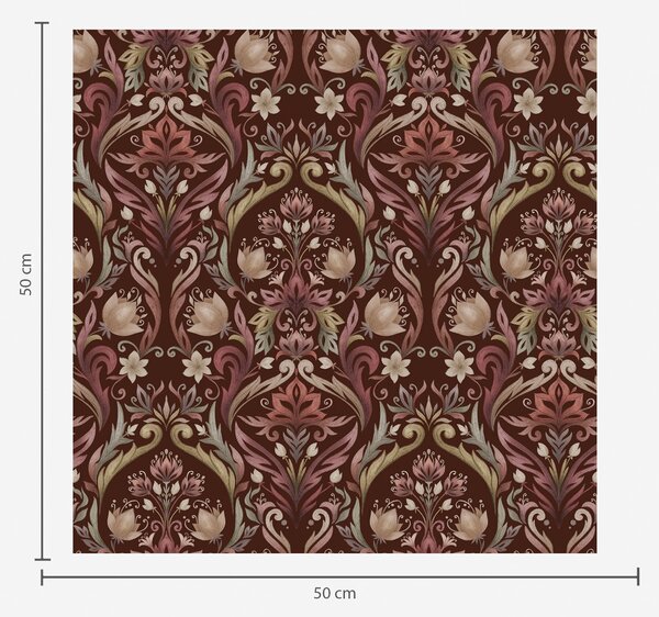 Tapety Tulipánový ornament, sytě vínové pozadí, Tapety květiny, a00827v2 : uwalls.cz