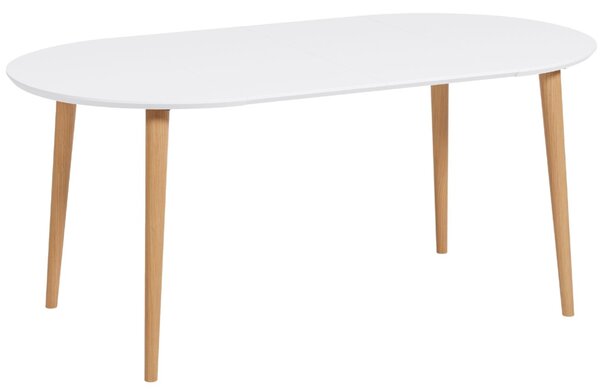 Bílý lakovaný rozkládací jídelní stůl Kave Home Oqui 90-170 x 90 cm