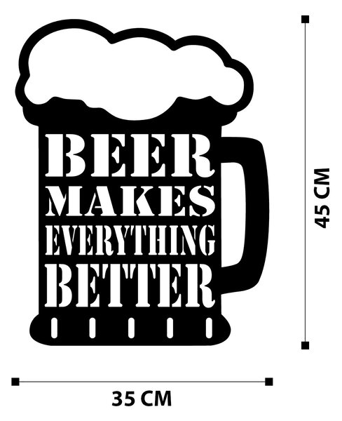 ASIR Nástěnná dekorace BEER černé kov
