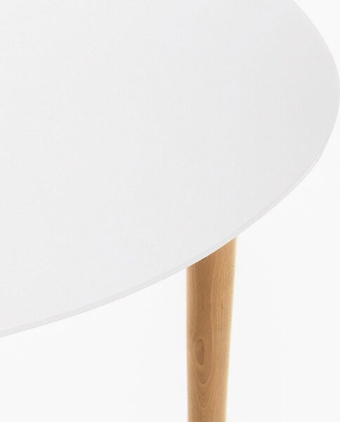 Bílý lakovaný rozkládací jídelní stůl Kave Home Oqui 90-170 x 90 cm
