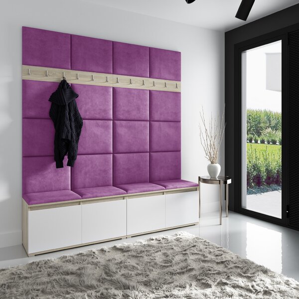 ETapik - Čalouněný panel 30 x 30 cm - Fialová 2311