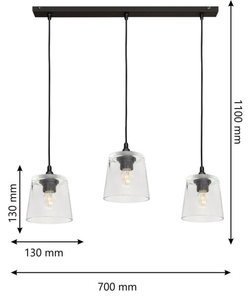 Lustr na lanku LUCEA 3xE27/15W/230V