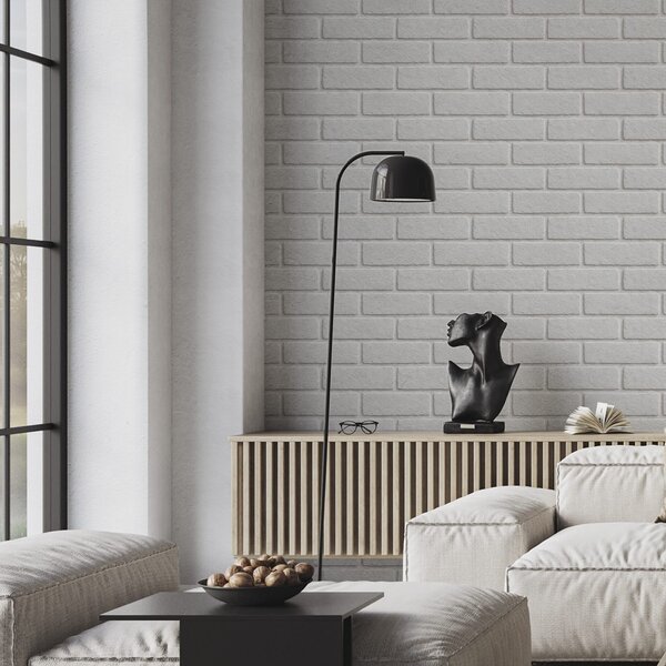 Tapety Bílá cihlová textura, horizontální rozložení, Tapety loft, a00877 : uwalls.cz