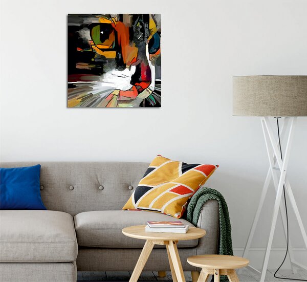 ASIR Nástěnný obraz CAT ABSTRACT 45 x 45 cm