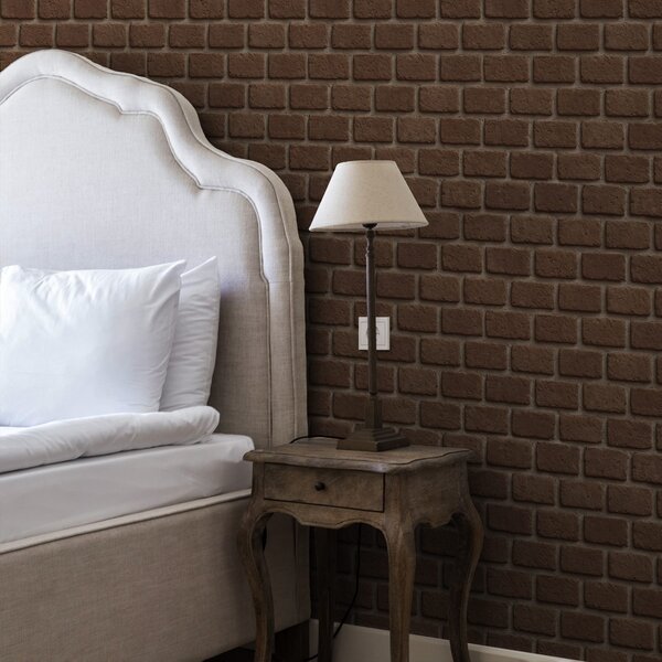 Tapety Rustikální hnědá cihlová textura, Tapety loft, a00879 : uwalls.cz