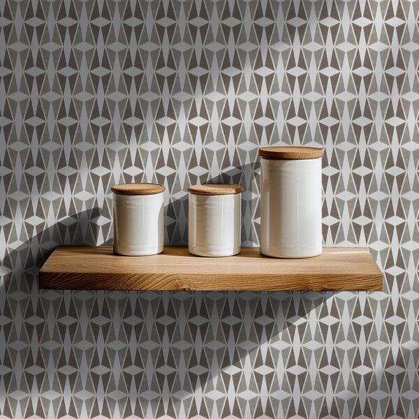Tapety Taupe a bílá diamantová mozaika, styl poloviny století, Tapety abstraktní, a00905 : uwalls.cz