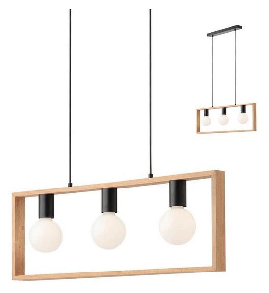 Redo 01-1665 - Lustr na lanku TIMBER 3xE27/42W/230V