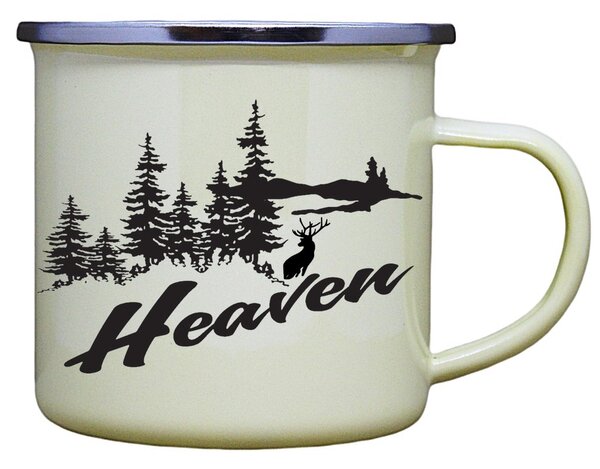 Smaltovaný plecháček s potiskem heaven Barva: Růžová