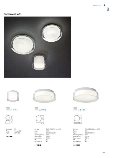Redo 01-1453 - LED Koupelnové stropní svítidlo NAJI LED/12W/230V IP44