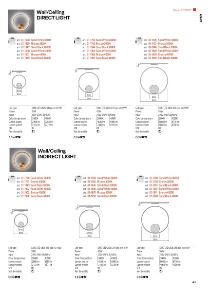 Redo 01-1701 - LED Nástěnné svítidlo ORBIT LED/28W/230V bronz