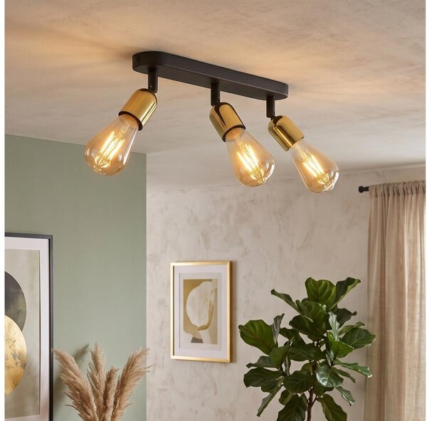 LED Bodové svítidlo TOP 3xE27/15W/230V černá/zlatá