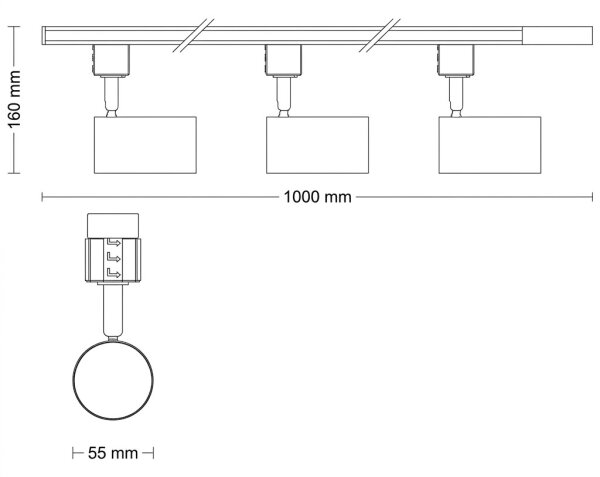 Philips - LED Stm. bodové svítidlo v lišt sys EASYLINK 3xGU10/4,7W/230V 1m černá