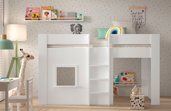 -25 % Dny MOMENTI– Bílá lakovaná patrová postel Vipack Reno 90 x 200 cm