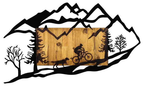 ASIR Nástěnná dekorace BICYCLE dřevo kov černá