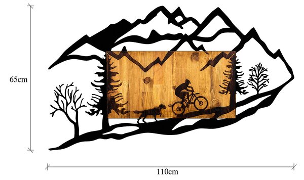 ASIR Nástěnná dekorace BICYCLE dřevo kov černá
