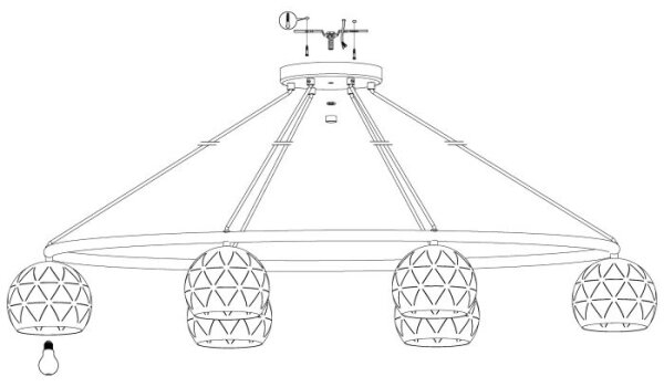 Eglo 98456 - Lustr na lanku CANTALLOPS 6xE14/40W/230V