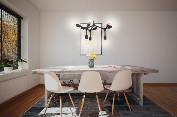 Eglo 98346 - Lustr na lanku BOCADELLA 9xE27/60W/230V