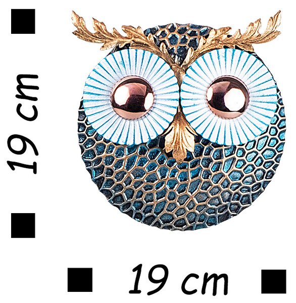 ASIR Kovová nástěnná dekorace OWL měď