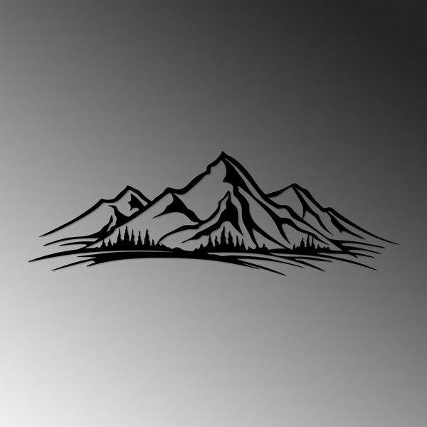 ASIR Kovová nástěnná dekorace MOUNTAIN černá