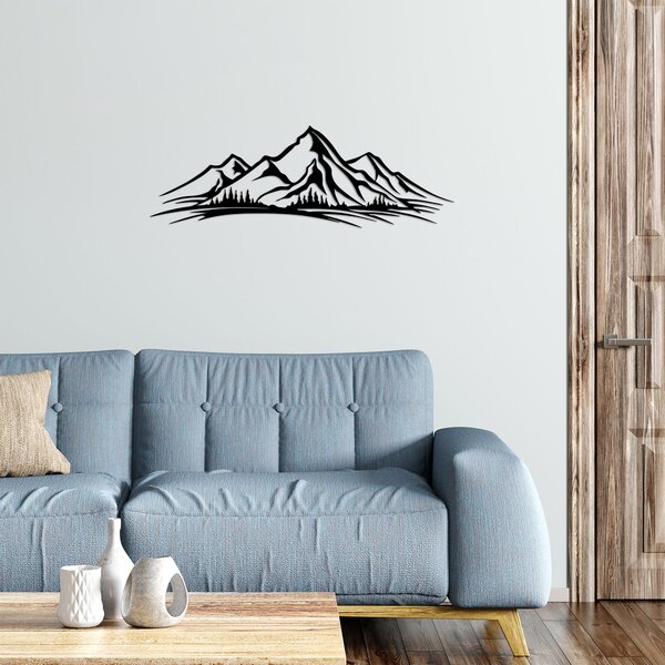 ASIR Kovová nástěnná dekorace MOUNTAIN černá