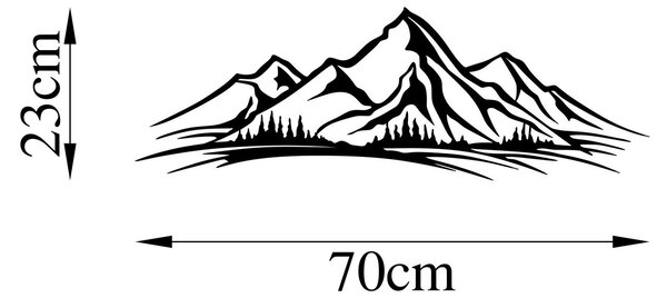 ASIR Kovová nástěnná dekorace MOUNTAIN černá