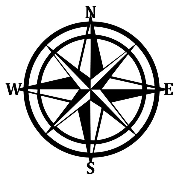 ASIR Kovová nástěnná dekorace COMPASS černá
