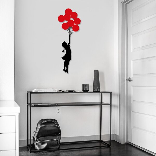 ASIR Kovová nástěnná dekorace BANKSY černá červená