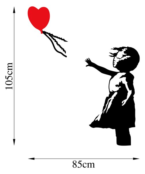 ASIR Kovová nástěnná dekorace BANKSY černá červená