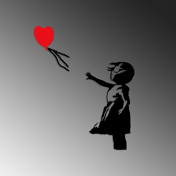ASIR Kovová nástěnná dekorace BANKSY černá červená