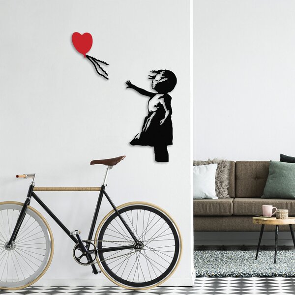 ASIR Kovová nástěnná dekorace BANKSY černá červená