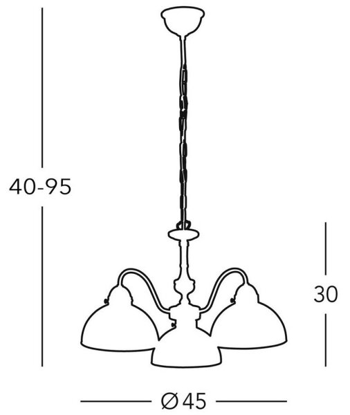 Kolarz 731.83.21 - Lustr na řetězu NONNA 3xE27/75W/230V zelená