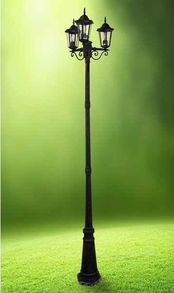 Venkovní lampa 3xE27/20W/230V IP43 2,58 m černá