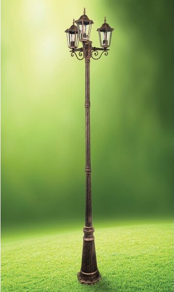 Venkovní lampa 3xE27/20W/230V IP43 2,58 m patina