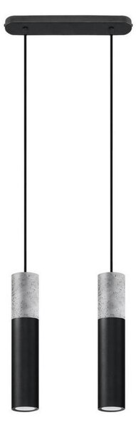 Sollux SL.0651 - Lustr na lanku BORGIO 2xGU10/40W/230V beton/kov černá