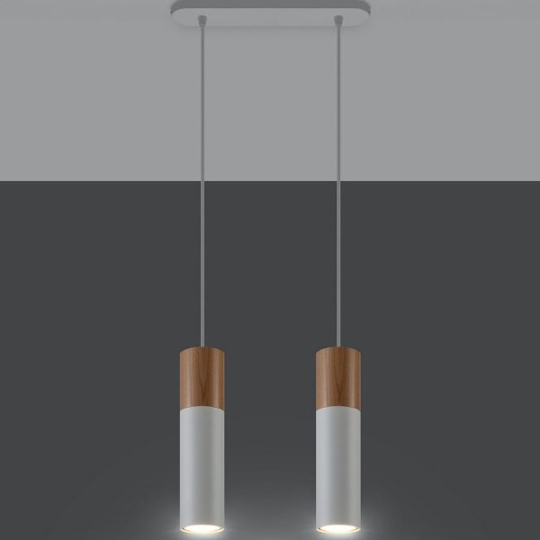 Sollux SL.0629 - Lustr na lanku PABLO 2xGU10/40W/230V bílá