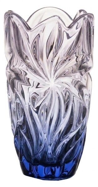 KŘISTÁLOVÁ VÁZA BOHEMIA FLORA BLUE GRADIENT 280 MM