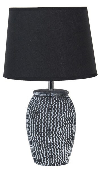 Stolní lampa keramická černá šedá 41 cm (Clayre & Eef)