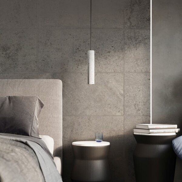 Sollux SL.0654 - Lustr na lanku LUVO 2xGU10/40W/230V beton/černá