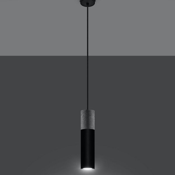Sollux SL.0650 - Lustr na lanku BORGIO 1xGU10/40W/230V beton/kov černá