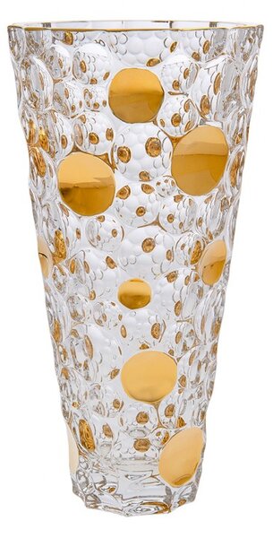 KŘISTÁLOVÁ VÁZA BOHEMIA JIHLAVA LISBOA GOLD 310MM