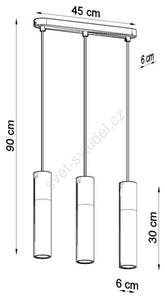 Sollux SL.0649 - Lustr na lanku BORGIO 3xGU10/40W/230V beton/kov bílá