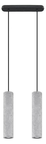 Sollux SL.0654 - Lustr na lanku LUVO 2xGU10/40W/230V beton/černá