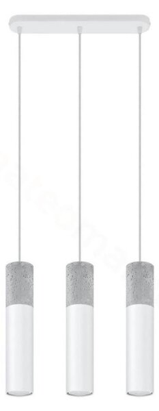 Sollux SL.0649 - Lustr na lanku BORGIO 3xGU10/40W/230V beton/kov bílá