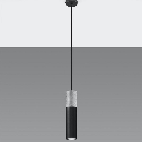 Sollux SL.0650 - Lustr na lanku BORGIO 1xGU10/40W/230V beton/kov černá
