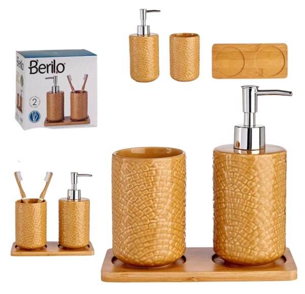 Sada koupelnových doplňků Camel, oranžová/s chromovými prvky