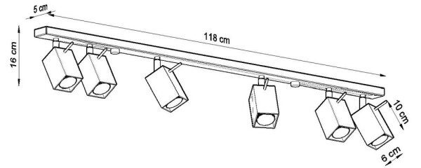Sollux SL.0460 - Bodové svítidlo MERIDA 6xGU10/40W/230V černá