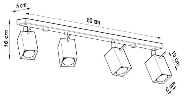 Sollux SL.0459 - Bodové svítidlo MERIDA 4xGU10/40W/230V černá