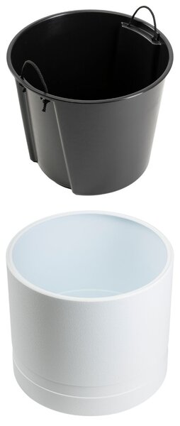 PLASTOVÝ KVĚTINÁČ LUNA CYLINDER 43,5X38 CM BÍLÁ