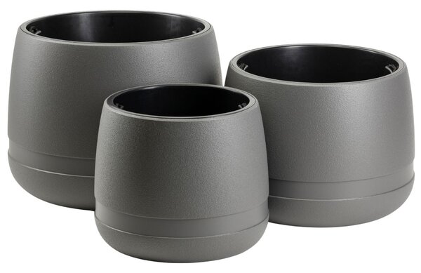 PLASTOVÝ KVĚTINÁČ LUNA VASE 48X38 CM ANTRACITOVÁ